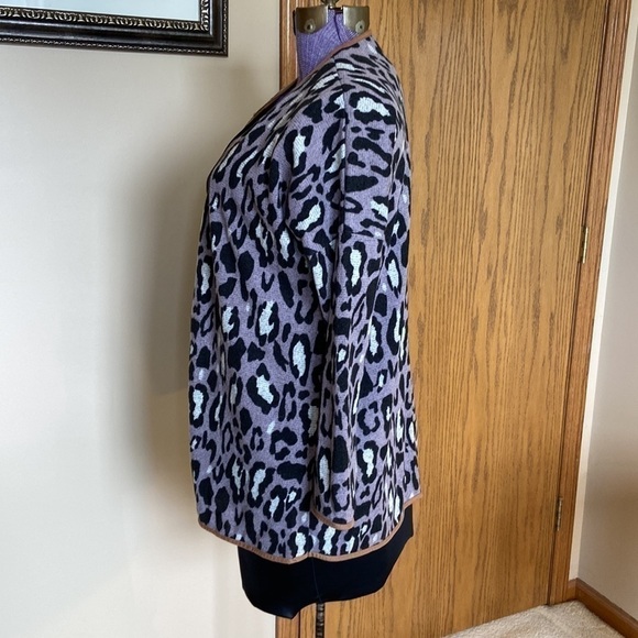 🖤 peach Love Leopard Print Cardigan Sz M - Picture 3 of 8